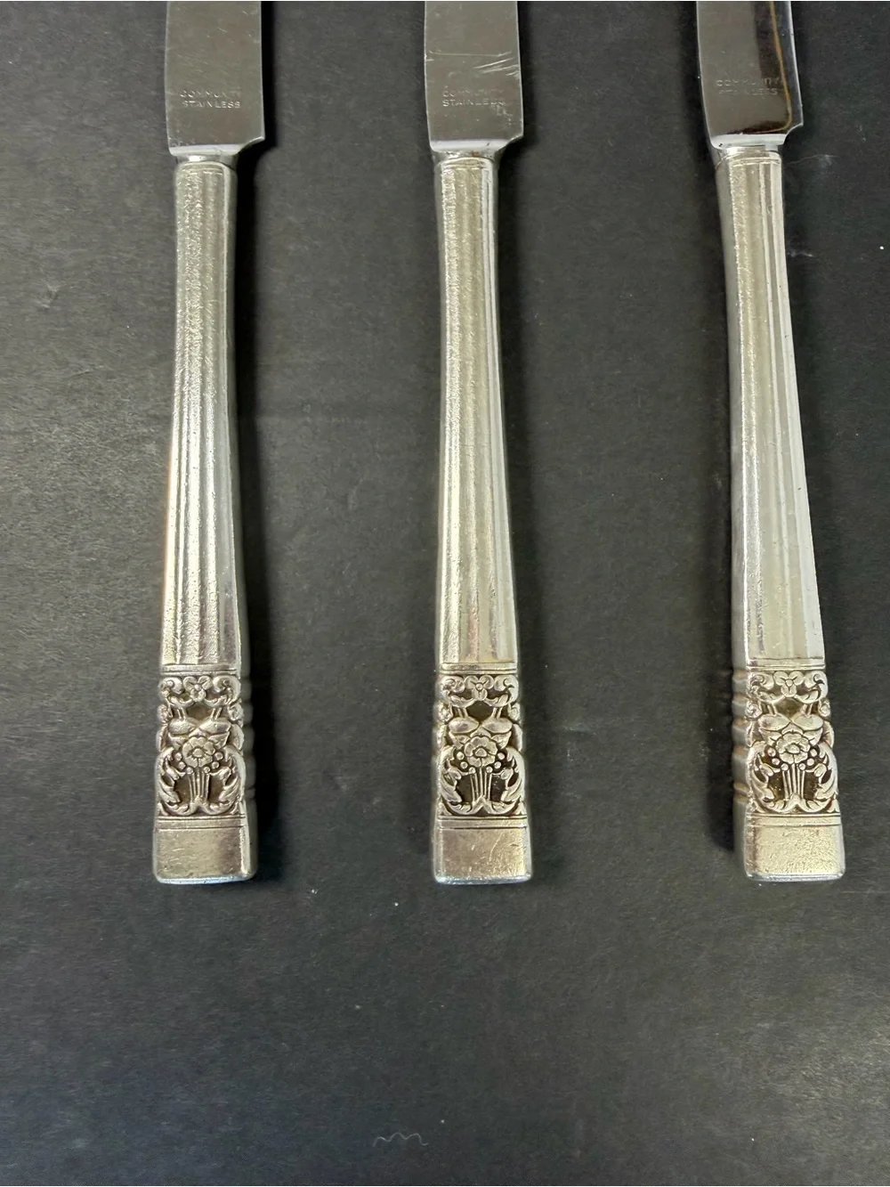 Community Plate Coronation Silverplate Dinner Knives Set of 6 Stainless